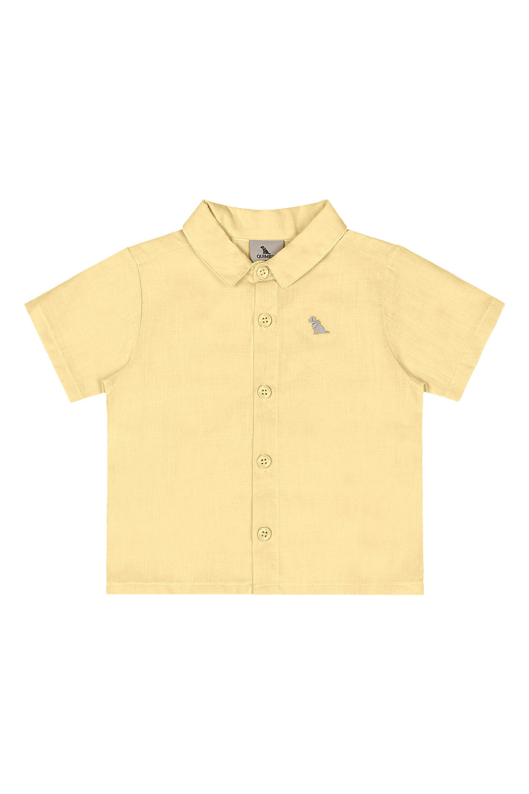 Conjunto Bebê Menino Camisa Algodão e Bermuda Sarjada (Amarelo) Quimby - Imagem 3